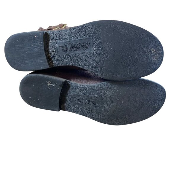 Nine West Vasorbie Leather Boots 3 Strap Flat Heel Sz 7 Dark Brown #335F - Picture 7 of 9